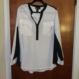 Black and white blouse